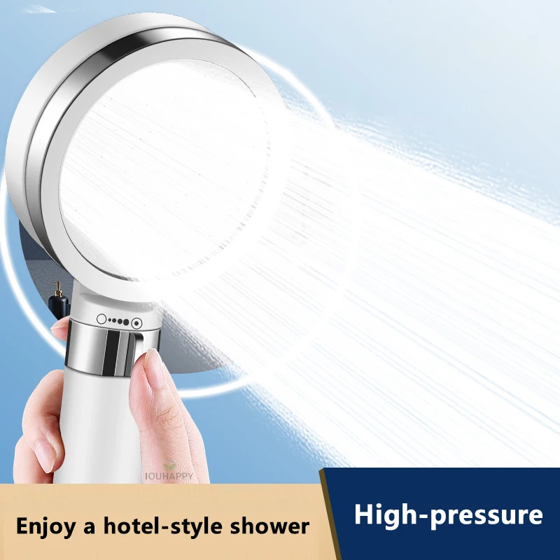 

High Pressure Shower Head with Filter 4 Speed Modes Adjustable Shower Head with Large Water Flow Hotel Bathroom Accessories