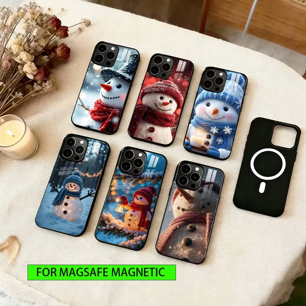 

Cute snowman Phone Case For iPhone17,16,15,14,13,12,11 Plus,Pro Magnetic with Magsafe Wireless Charging