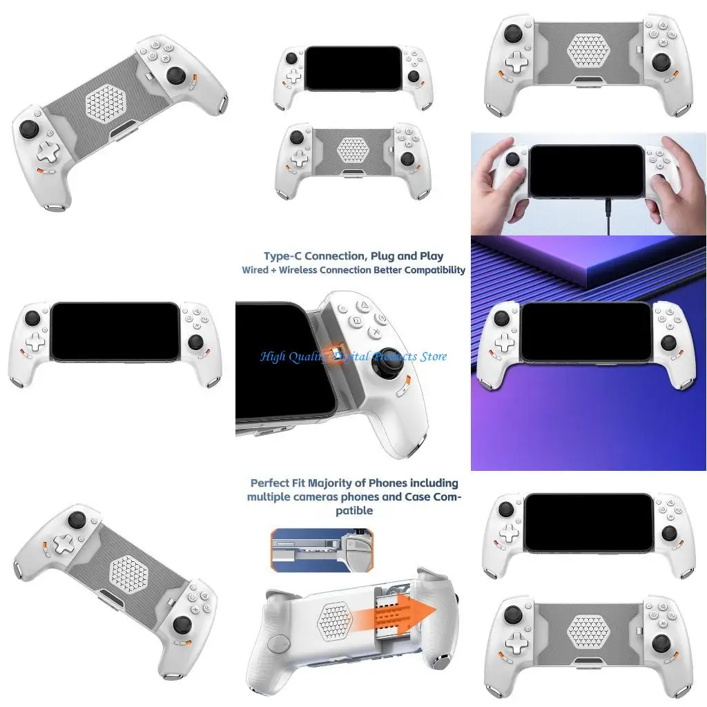 

U2JE Mobile Game Controller 4.5-7.5inch Clamp Distance Support Multi Platform Connection for Gamers Playing Game