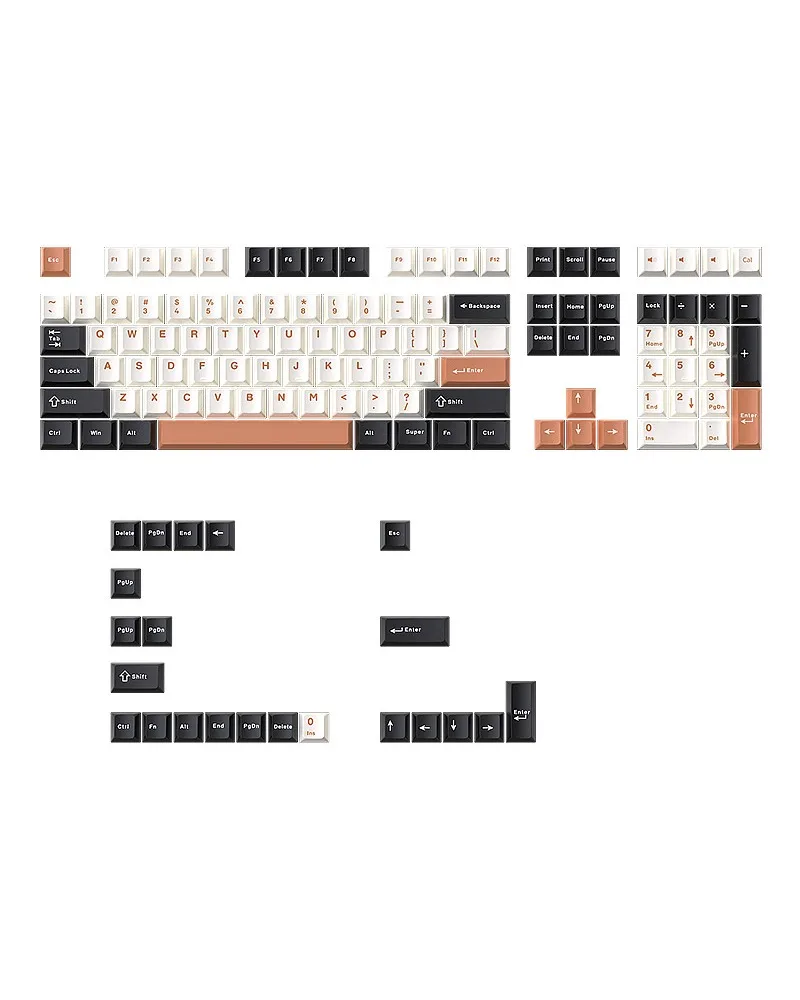 

Keycap Sanpin PBT small full set of customized two-color milk white red mechanical keyboard