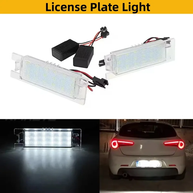 2pcs For Alfa Romeo 147 156 159 166 Brera Giulietta Type 940 MiTo Romeo GT Spider 939 Error Free White LED License Plate Light