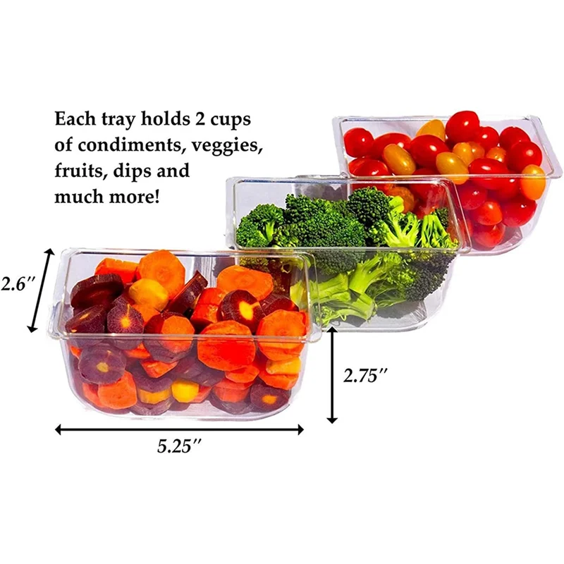 Fruit Vegetable Spice Container with Lid, Plastic Ingredient Container, Ingredient Box, 5 Compartments, Side Container