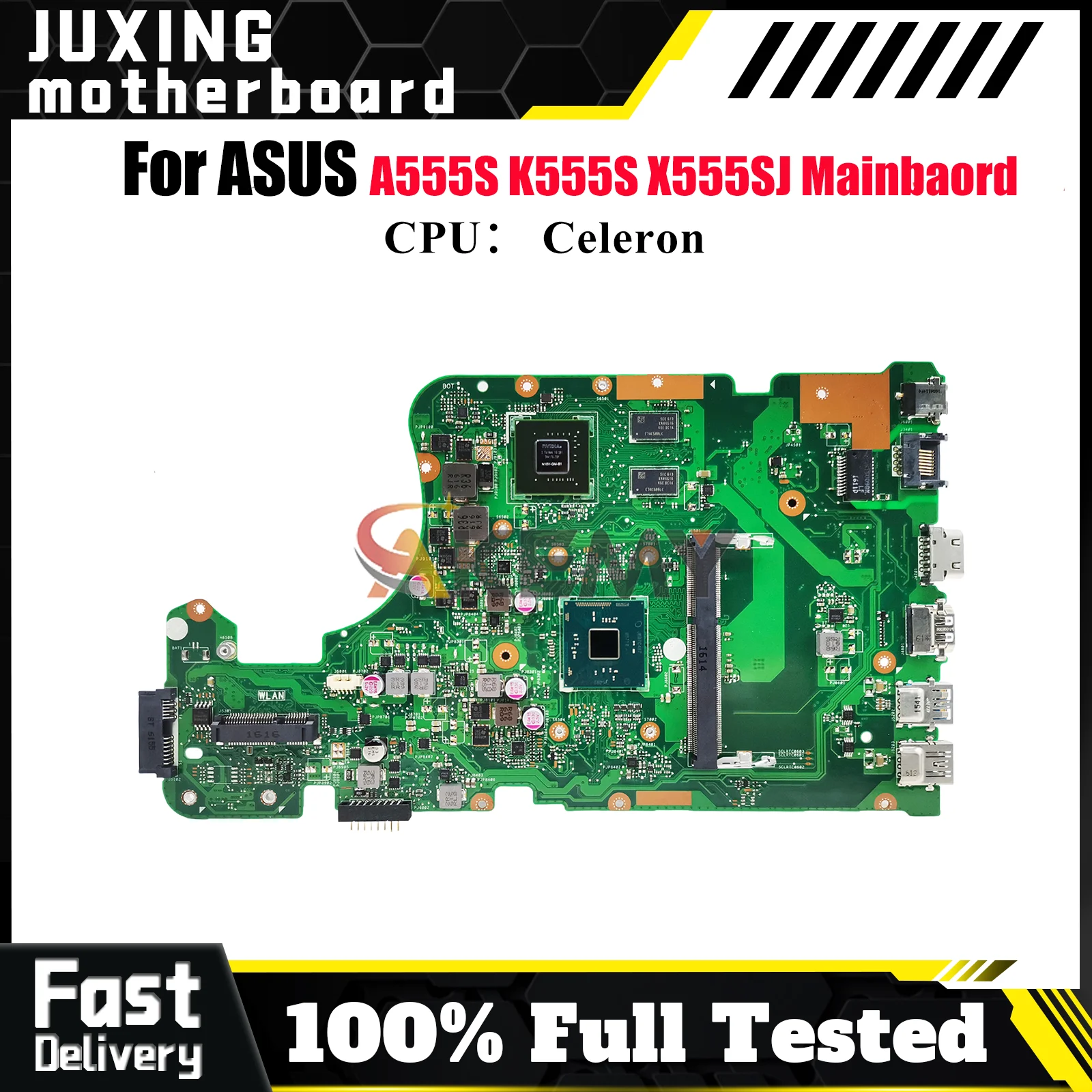 

X555SJ Laptop Motherboard For ASUS VivoBook X555S X555SJ A555S K555S Notebook Mainboard With Celeron CPU 100% tests OK fast ship