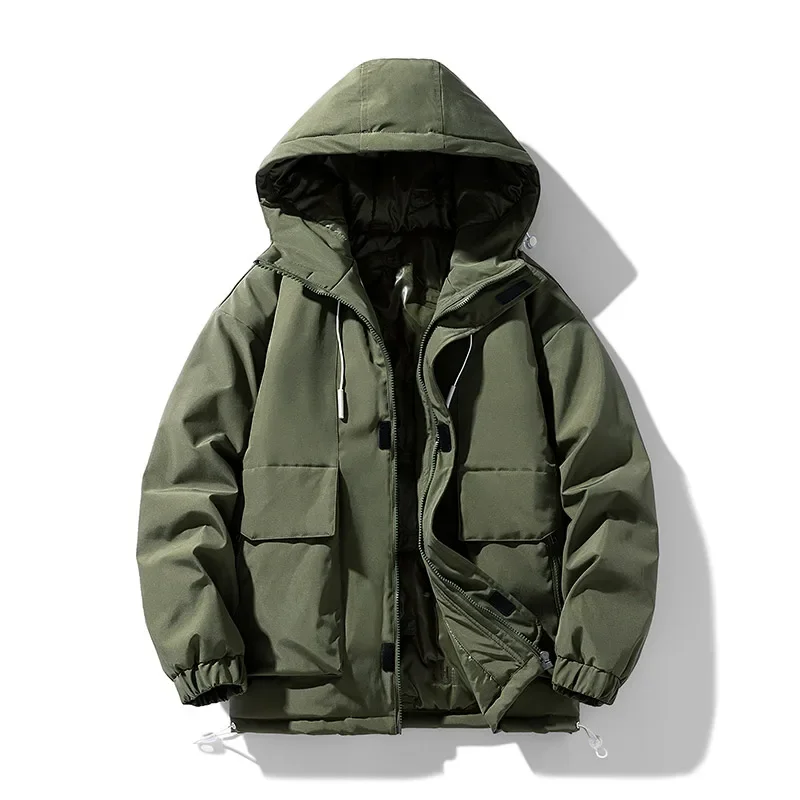 Zipper Thin White Duck Down Jacket New 4 Colorful Warm Jacket Men's Winter Short Black Men's Thickened Bread Jacket Large Light