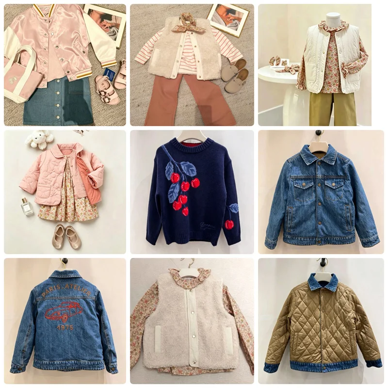 Pre-sale 2026 BP NEW winter Baby Girls coats Embroidery boys Cardigan Boys Embroidered Jackets Winter children Coat