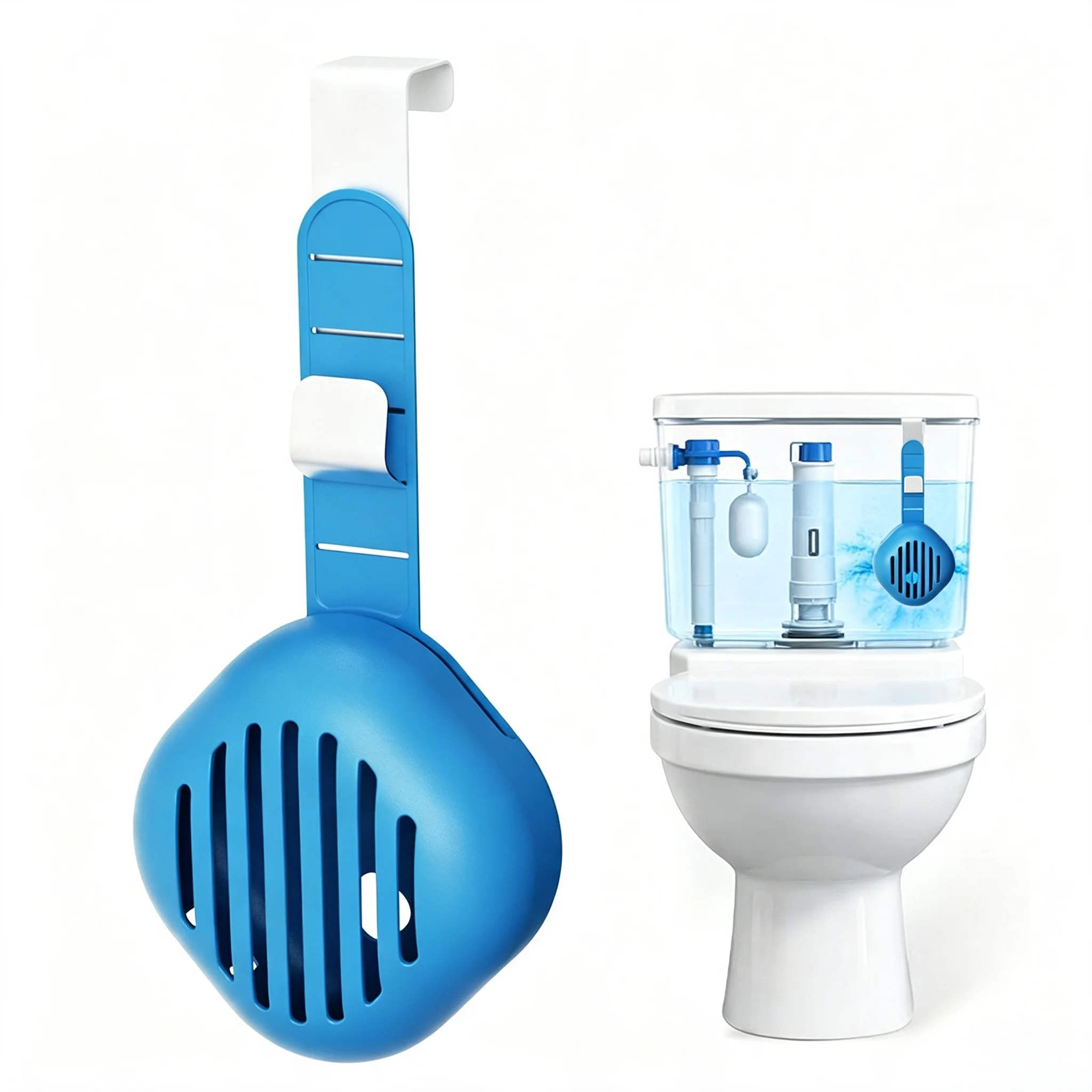 3rd Generation Silicone Hanging Toilet Tablet Holder Chemical Resistant Fit Small Standard Large Jumbo Cleaning Tablets