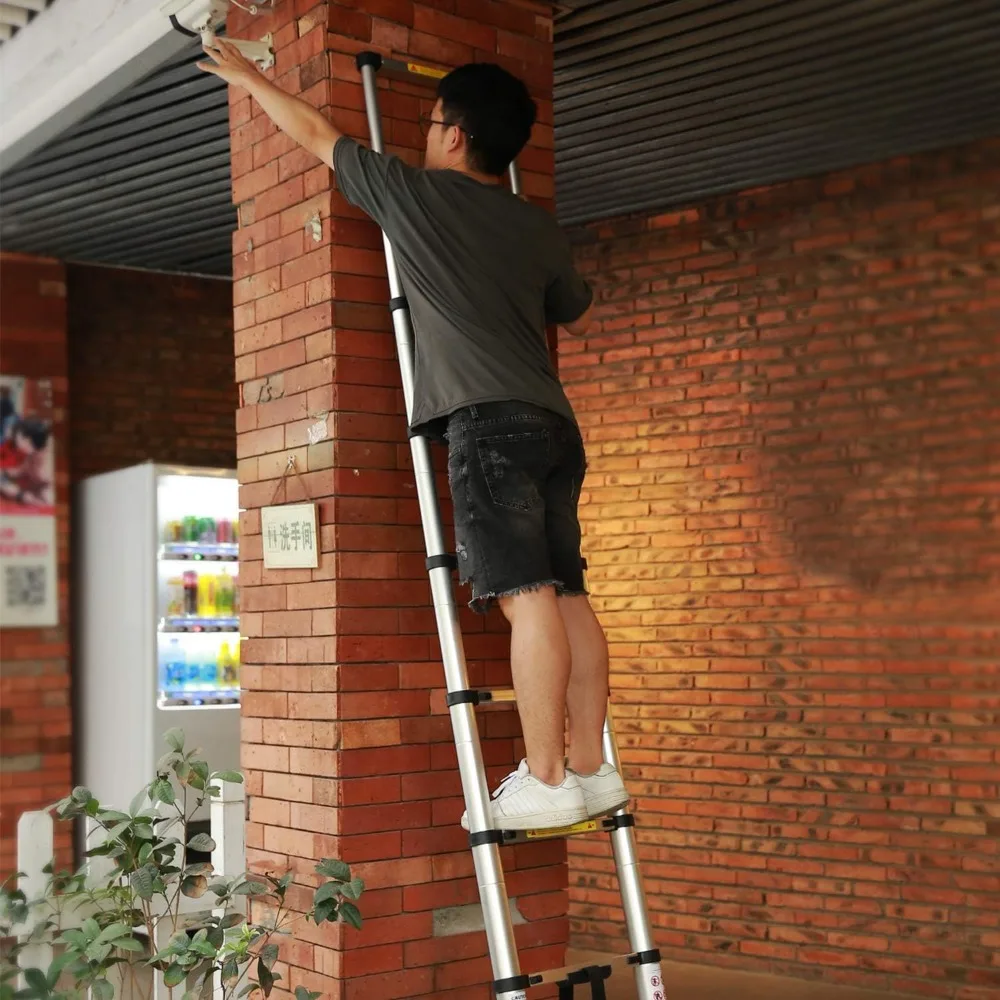 سلم تمديد تصغير من الألومنيوم متعدد الأغراض، معتمد من EN131، سلم قابل للطي بطول 8.5 قدم إلى 2.6 متر للاستخدامات المختلفة