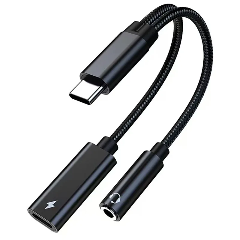 Dual-Function USB-C Audio Adapter with Power  Converts USB-C to 3.5 mm Audio Jack While Enabling Simultaneous Fast Charging