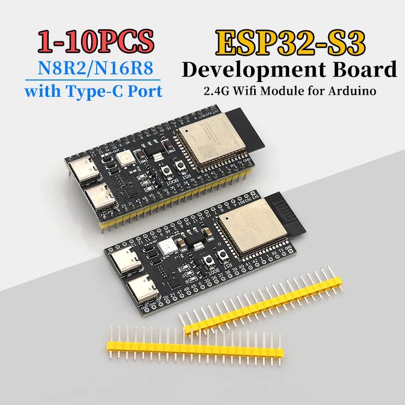 1-10PCS ESP32-S3 Development Board 2.4G Wifi Module for Arduino ESP IDF ESP32-S3WROOM1 N8R2 N16R8 44Pin Type-C 8M PSRAM ESP32 S3