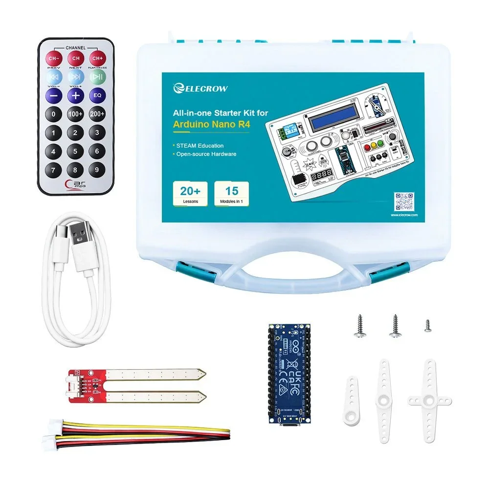 kit-de-demarrage-tout-en-un-elecrow-pour-arduino-nano-r4-avec-20-lecons-et-16-modules-ensemble-d'apprentissage-de-la-programmation-pour-l'education-stem