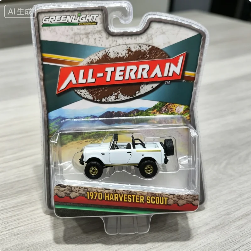 Green Light 1:64 All Terrain Series 15-1970 Harvester Scout And Off Road SectionAlloy Car Models Collectibles Children's Gift