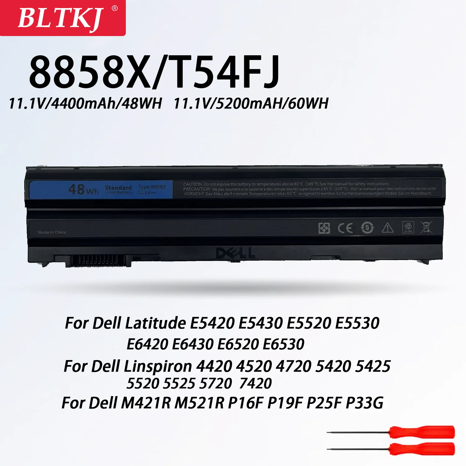 NEW 8858X T54FJ Battery for Dell Latitude E6420 E6430 E6440 E6520 E6530 E6540 E5420 E5430 E5520 E5530 M421R M521R 7720 11.1V