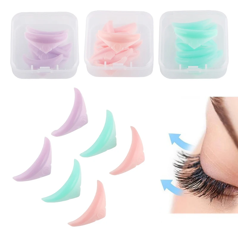 

5Pairs Triangle Eyelash Perm Pads Lash Lift Rods Reusable Soft Eyelashes Eyelash Lift Extension 3D Lashes Curler Applicator Tool