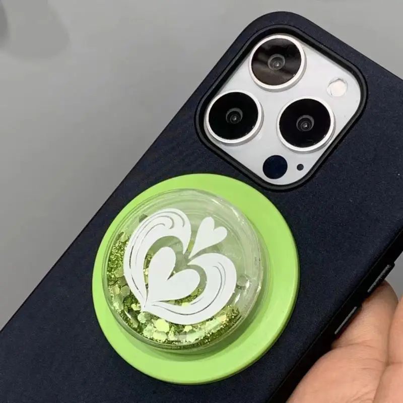 

Flowing sand magnetic suction phone holder, matcha latte, exquisite and beautiful, anti drop, phone holder