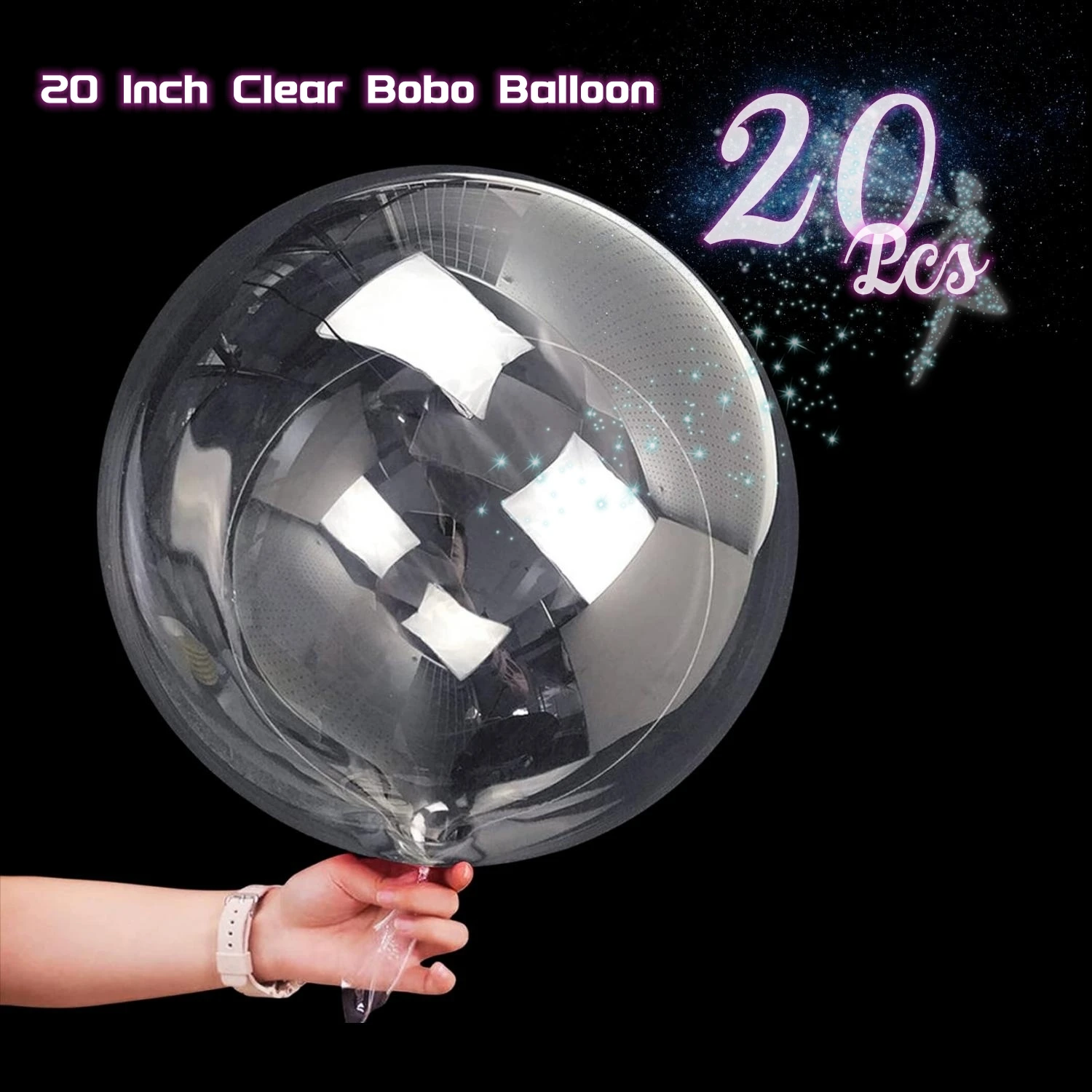 20 Pcs Bobo Balloons Bubble Balloons, 20 Inch Clear Bobo Balloon, Large Transparent Bubble Balloon for Wedding Birthday Party