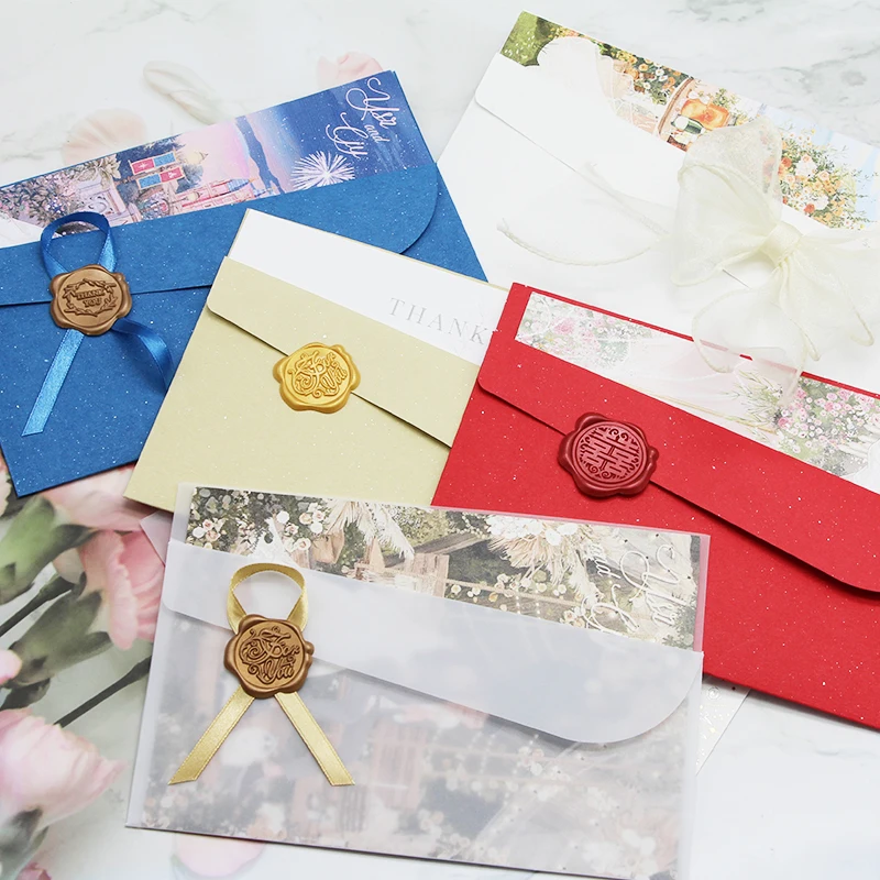 10 pçs/pçs/lote envelopes convite de casamento papel de luxo europeu cartões de negócios céu estrelado envelope para cartas papelaria presente