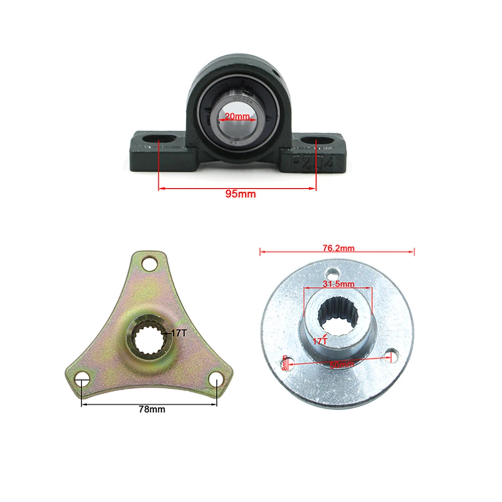 610mm Rear Axle Kit 428-37T Sprocket 158mm Brake Disc 140L Chain For DIY 49 50 70 90 110cc Electric Kids ATV Go Kart Quad Buggy
