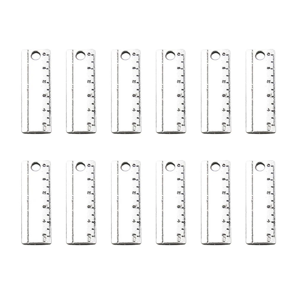 60 個ミニ合金定規ペンダントチャームユニークな DIY ジュエリー作成アクセサリーネックレスブレスレットブレスレット携帯電話チャーム