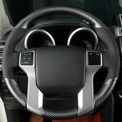 Customize DIY Carbon Fiber Leather Steering Wheel Cover For Toyota Tundra Tacoma 4Runner 2014-2019 Land Cruiser Prado 2010-2017