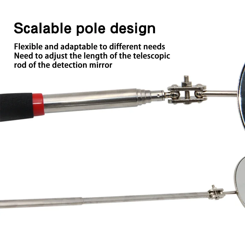 360 °   عاكس دوار أداة إصلاح السيارات العالمية ملحق مرآة فحص سفلية تلسكوبية 52 مم كشف مرآة قابلة للطي