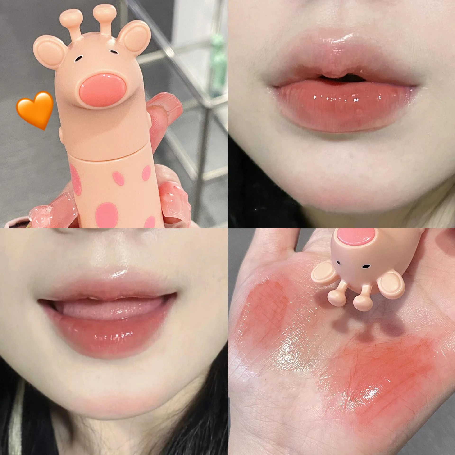 Cute Deer Mirror Lipgloss Glass Lipstick Moisturizing Red Lip Tint Makeup Long Lasting Waterproof Lip Gloss Cosmetics