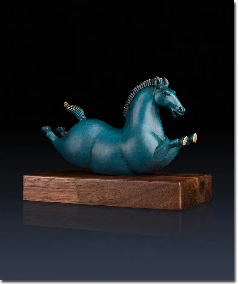 high grade gift  Home Company SHOP office TOP Decor ART GOOD LUCK happy horse bronze Sculpture decor ART Statue bring wealth