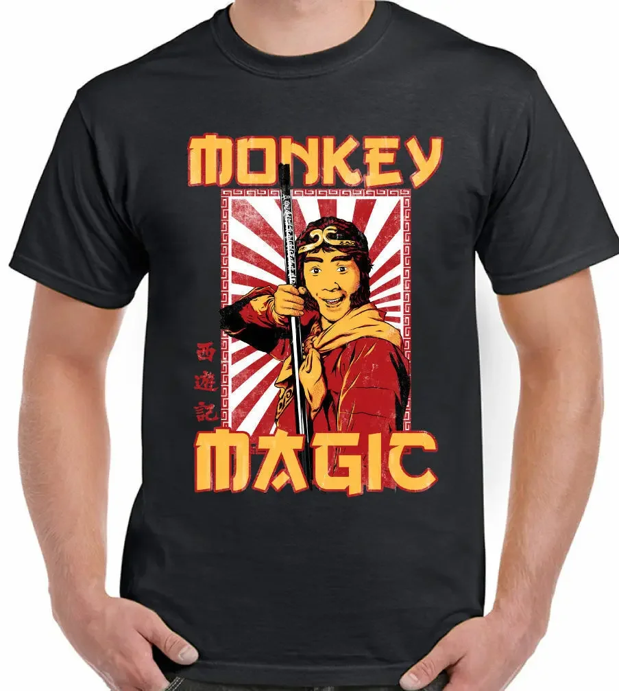 MONKEY MAGIC High Quality T-SHIRT Mens Chinese Fantasy TV Show Martial Arts 70\'s 80\'s MMA Men\'s Fashion Outdoor Short Sleeves