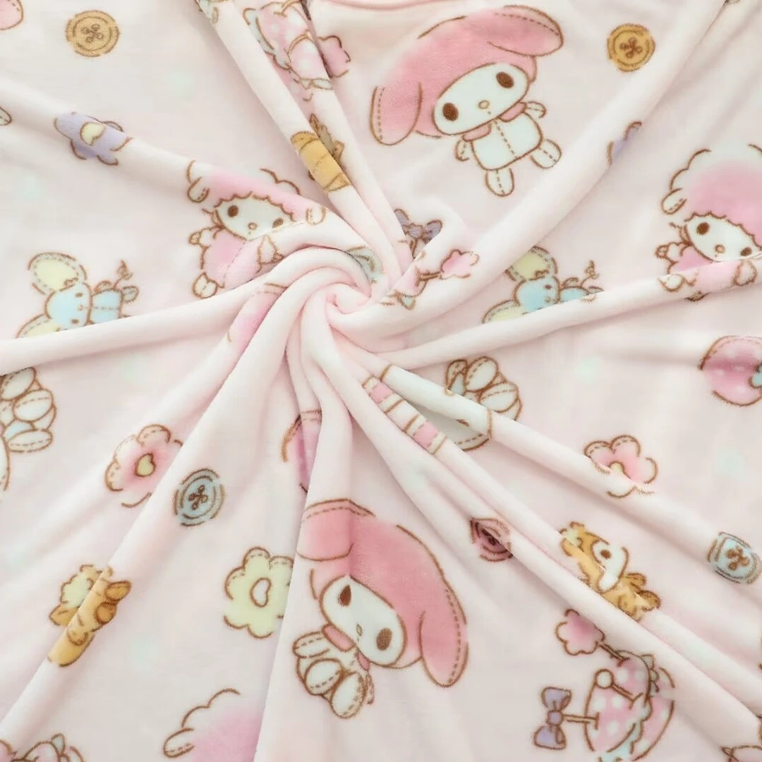 Cartoon My Melody Blanket Kawaii Japanese Style Flannel Soft Warm Nap Blanket Bedding Sofa Cover Sheet Leg Blanket Girls Gifts