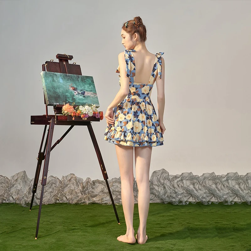 Oil Paint, Beautiful 2025 New Popular Conservative Slightly Fat Meat Hot Spring Swimsuit Women