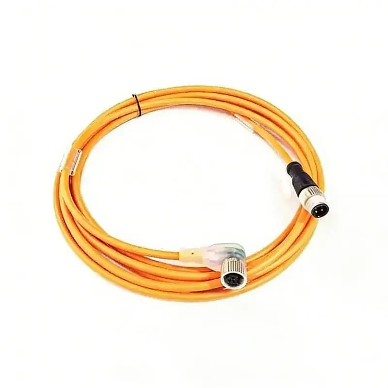 M12 4 Pin Male to 5 Pin Right Angle Female Cable with LED PNP Indicator 2 Meter for Industrial Sensors 