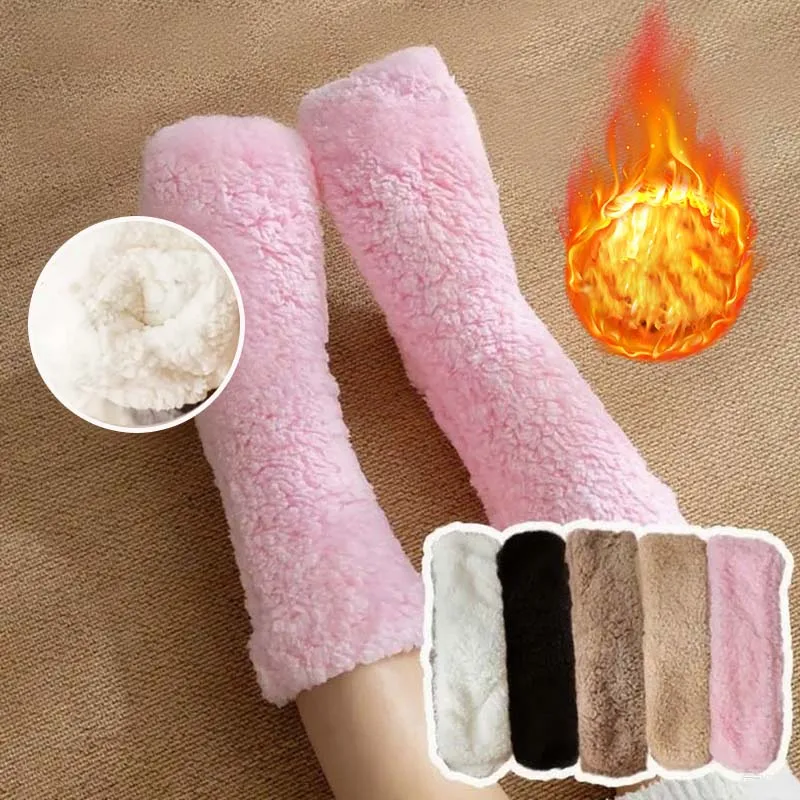 

1-5Pairs Maternity Sleep Socks Winter Floor Socks for Adults Soft and Warm Snow Socks Slipper Socks for Home and Cold Weather