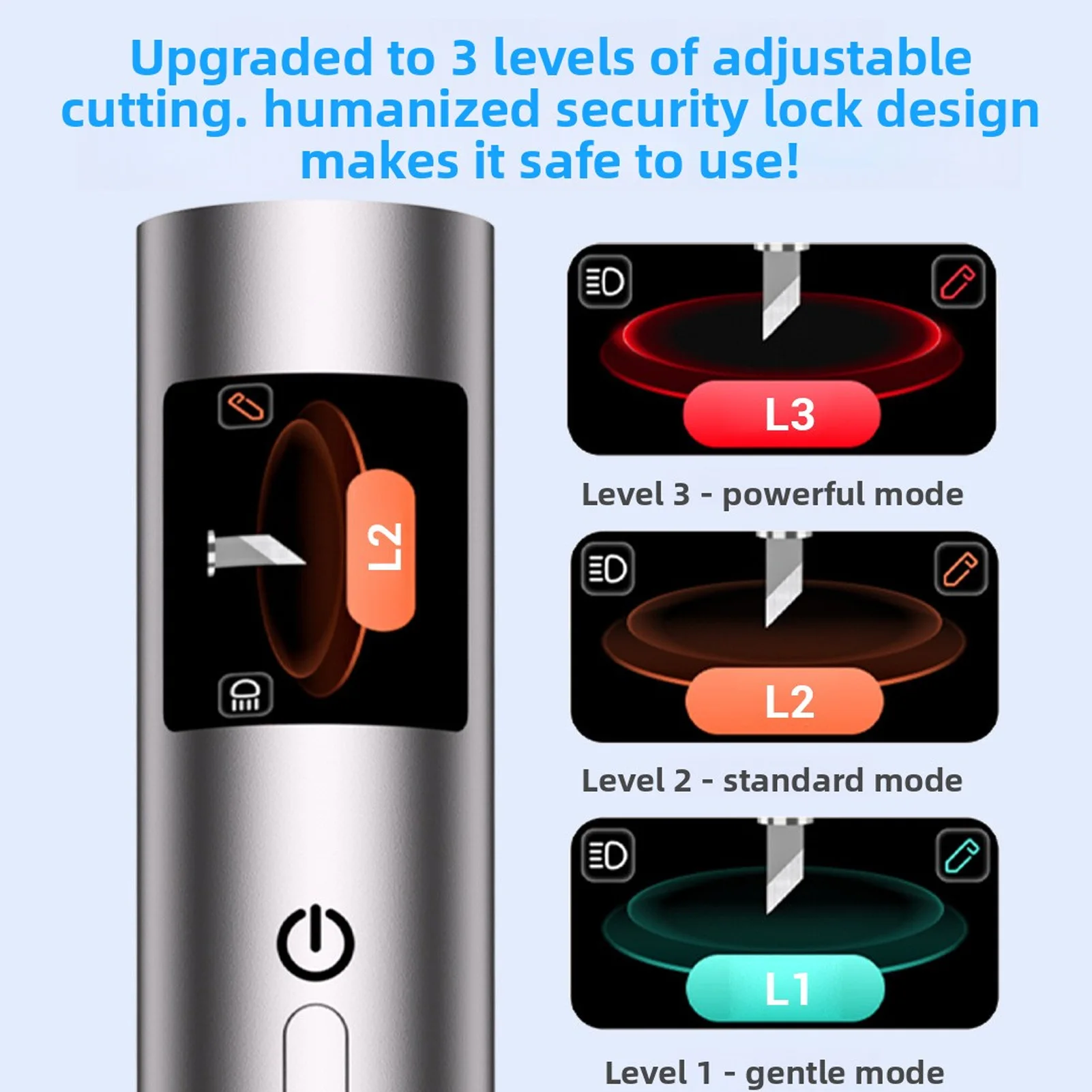 Cortador ultrasónico de 40KHz, herramienta de corte artesanal eléctrica de mano con pantalla de visualización, luz LED para impresión 3D, resina de madera plástica
