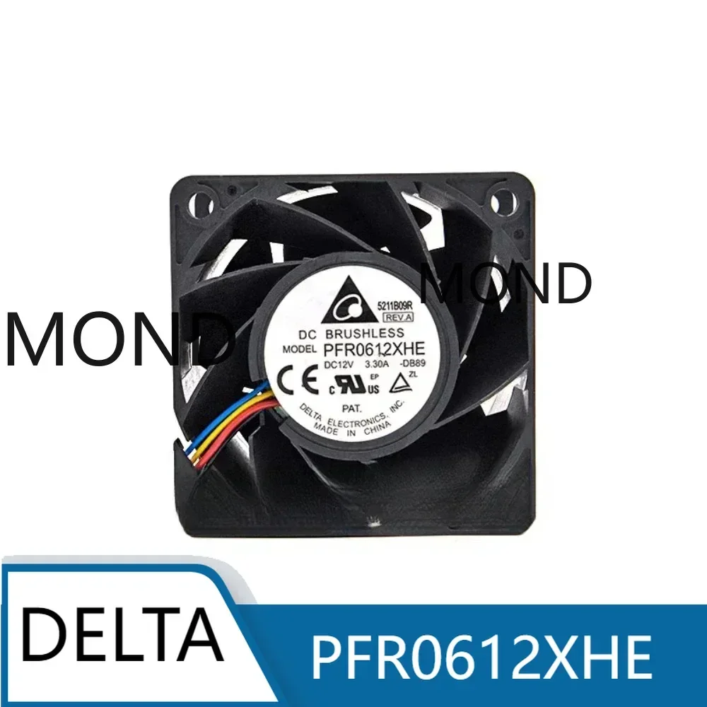 Delta PFR0612XHE Server Cooling Fan High Speed Violent Airflow CPU PWM Booster Radiator Fan 12V 3.30A 6cm 6038 60*60*38mm