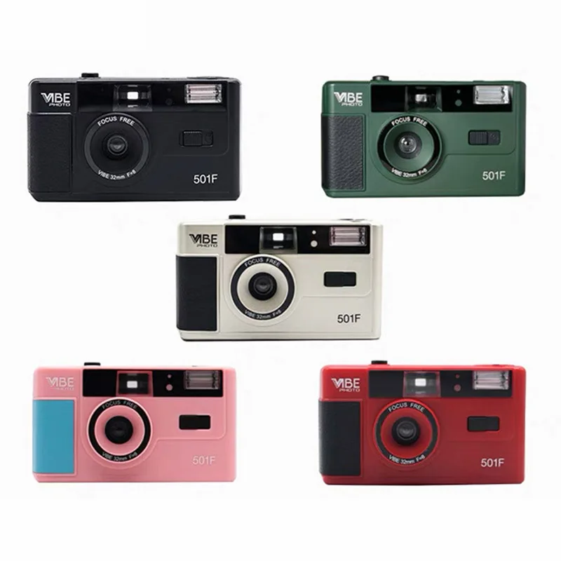 German VIBE Photo 501F Camera Non disposable 135 35mm Reusable Film Camera Fullframe MVP CAMERA With Flash Lamp