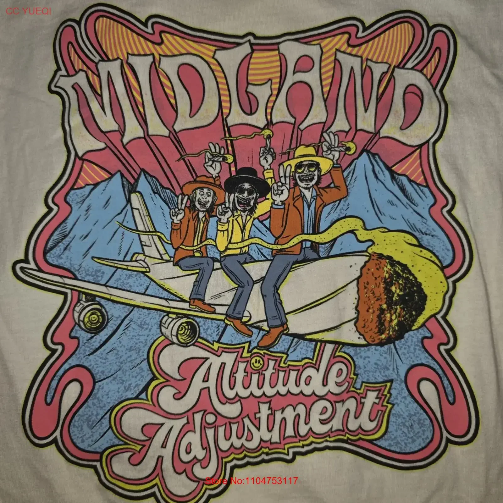 Midland Tour T Shirt Altitude Adjustment Country Band Vintage Size XL vintage Washed Slightly graphic Unisex fashion Stretched