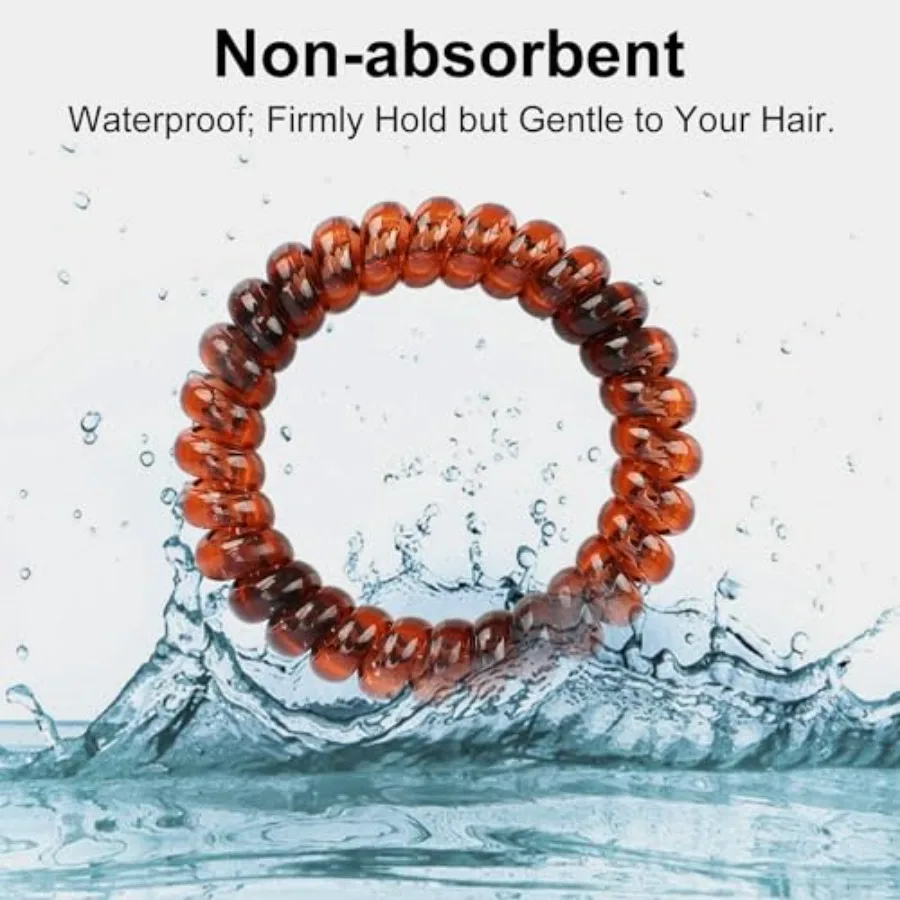 Spiral Hair Ties for Women, 10-Pack Traceless No-Damage Ponytail Holders, Coils Hair Bands for Girls, Assorted Colors