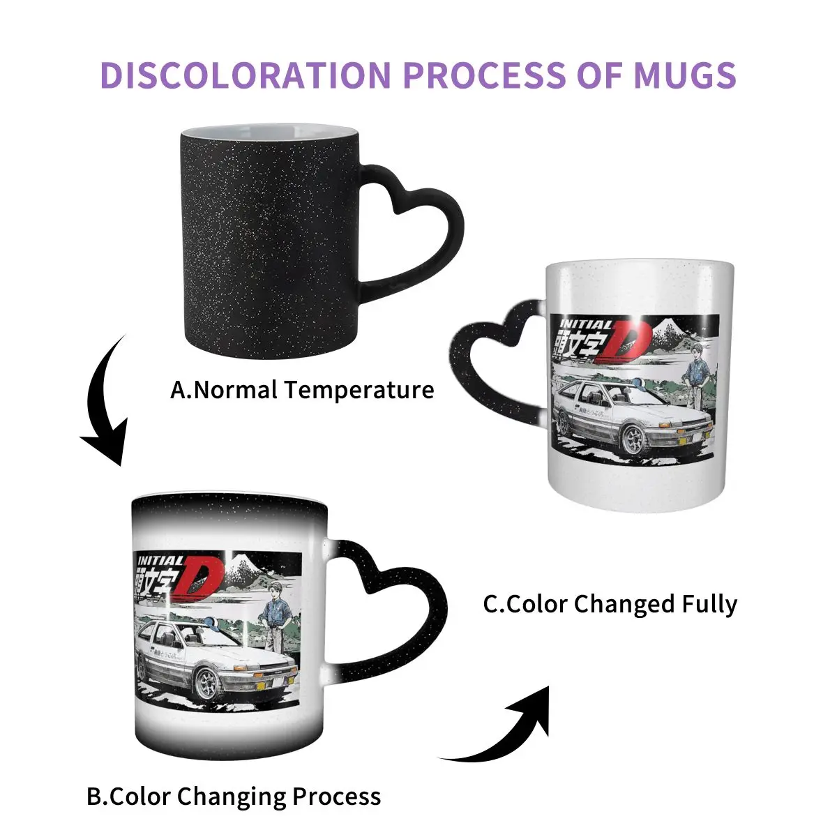 Initial D Deep Forest Drifting AE86 Takumi Raceway Mug Funny Ceramic Coffee Cups Tea Mugs Milk Cup Drinkware Gifts for Friends