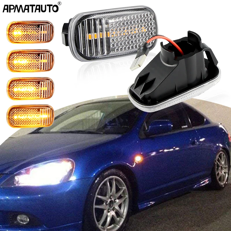 LED Dynamic Side Marker Light Turn Signal Repeater Lamp For Honda Stream S2000 CRV HR-V Civic City Fit Jazz Accord Acura Integra
