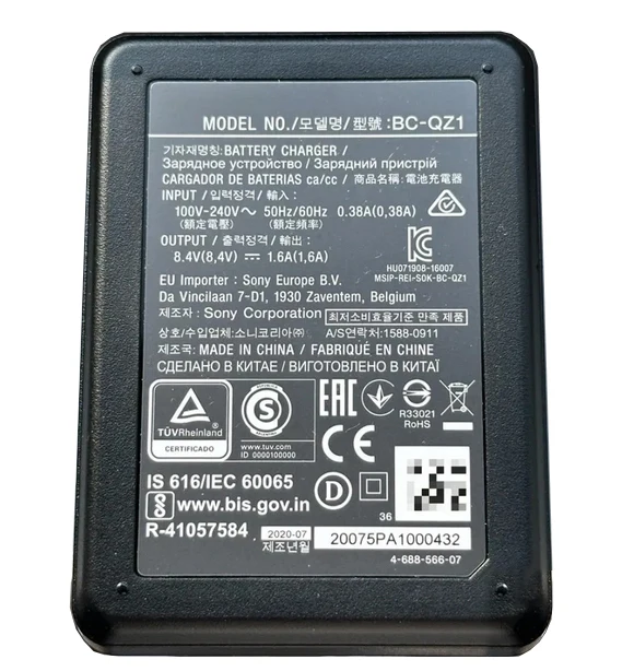 Genuine Charger BC-QZ1 BCQZ1 QZ1 For SONY NP-FZ100 Battery FZ100 A7 III A7M3 A7R III A7RM3 A9 A6600 A6700 A9M2 A7M4 fx30