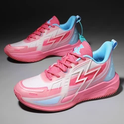 High quality Pink Basketball Tennis For Women Men Fashion Basketball Shoes Trendy Fluorescent Streetwear Sneakers Men Sport Shoe