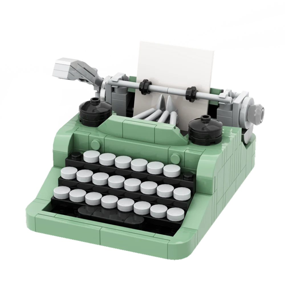 Gobricks moc retro micro clássico as escreveriras blocos de construção criatividade idéias máquina tijolos brinquedos para crianças presente