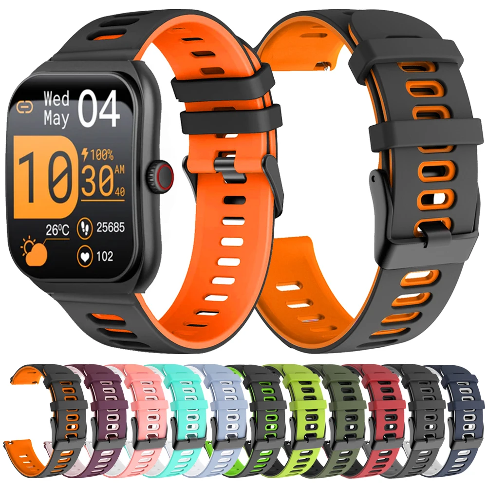 Silicone 20mm 22mm Watch Strap For COLMI P86 C81 Sport Band For COLMI P71 P68 P73 M42 C61 I31 V73 i28 Ultra Bracelet Replacement