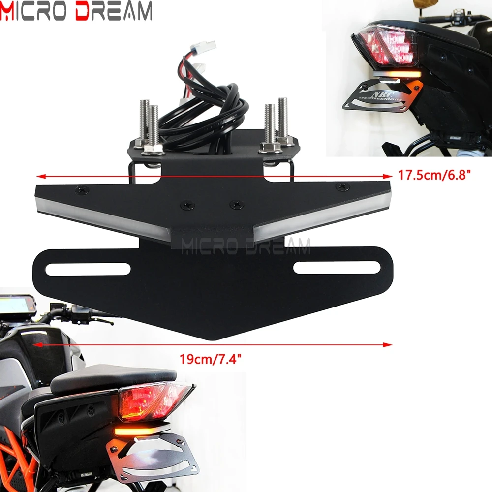 Motorcycle License Plate LED Turn Signal Light Tidy Fender Eliminator For 390 2024-2025 Motorbiek Rear Indicator Signal Lights
