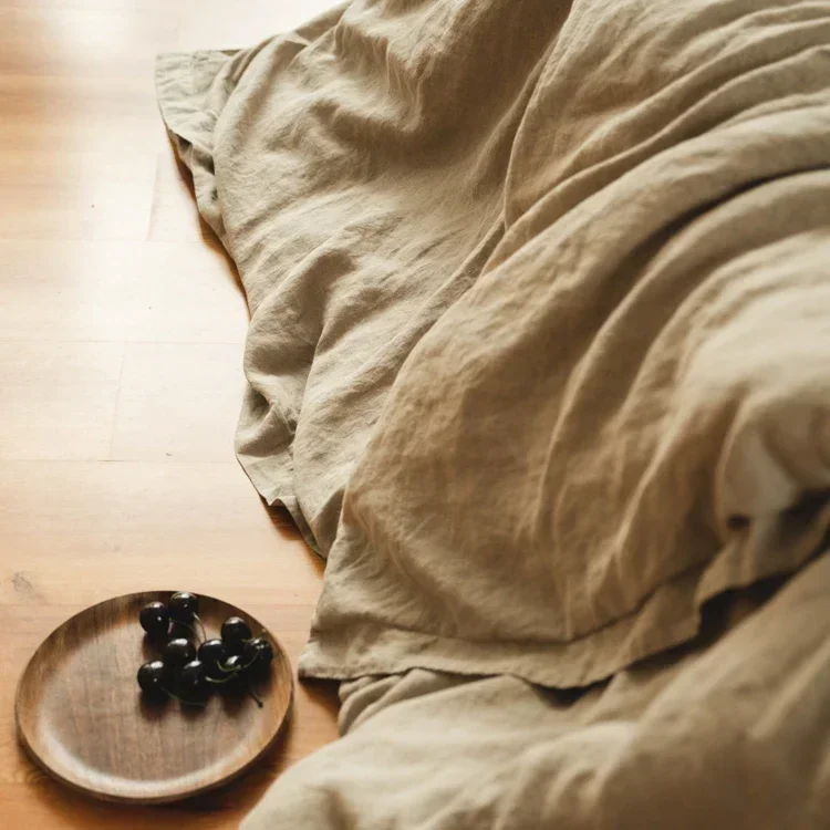 Set Seprai Linen Rami Perancis Alami 2024 Set Penutup Selimut Organik