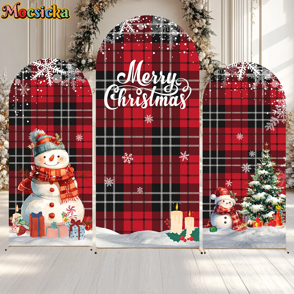 

Mocsicka Merry Christmas Custom 2-Sided Arch Arch Background Cover Festival Party Kids Adult Family Photography Backdrops Studio