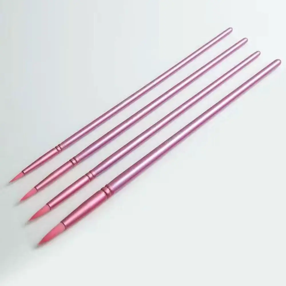 Set di pennelli per pittura con capelli morbidi da 4/6 pezzi Pennelli professionali per disegno ad acquerello in nylon Manico in legno Forma diversa