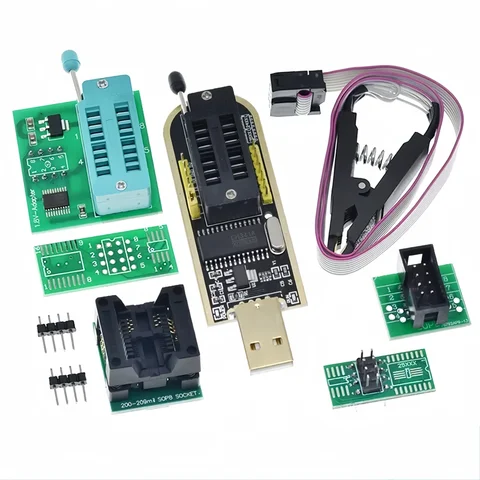 CH341A Programmer adapter + SOP8 clip+ SOIC8 adapter with cable+1.8V adapter CH341A EEPROM Flash BIOS USB programmer ZIF adapter