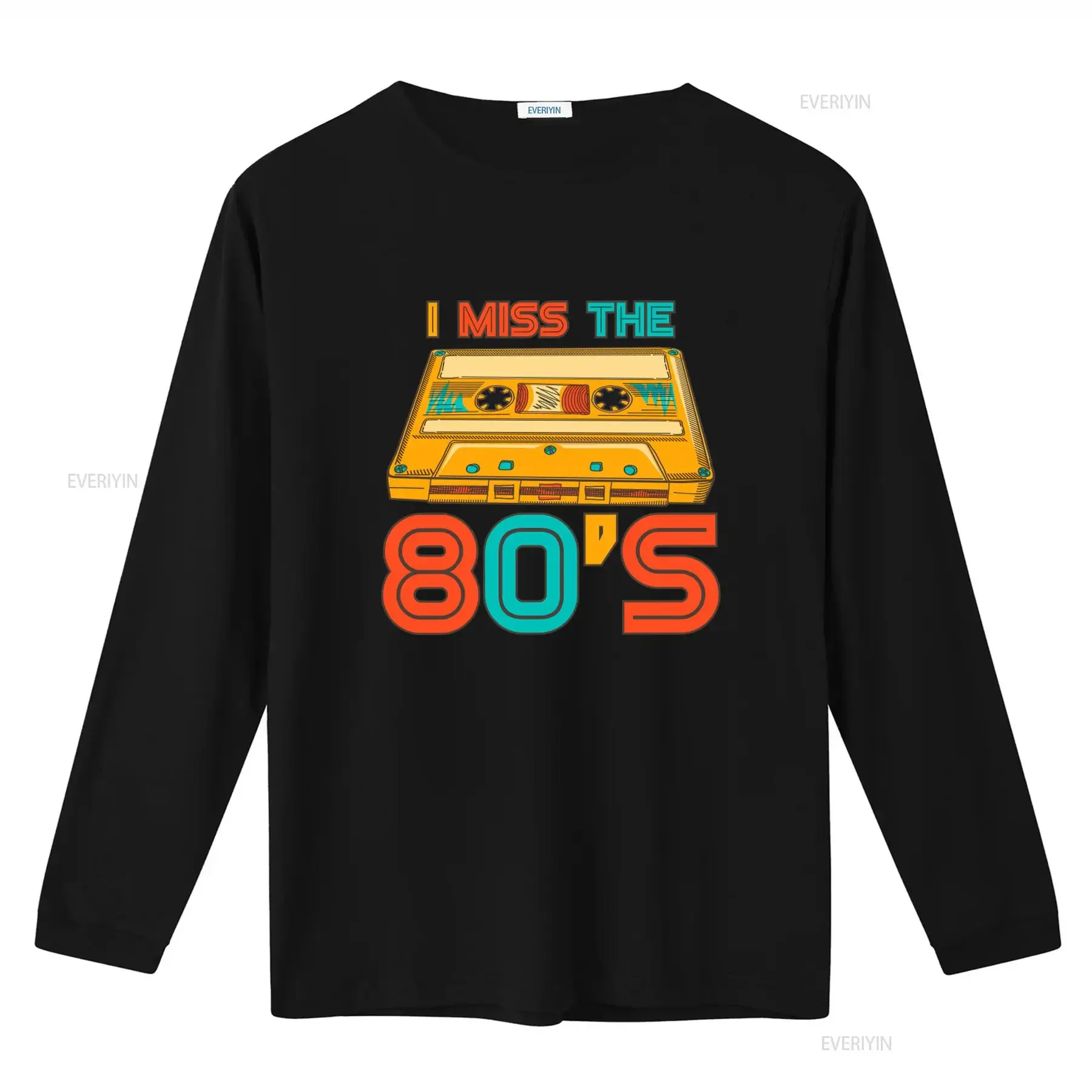 I Miss The 80s Vintage Cassette Tape T Shirt Retro Music Hip Hop Costume Party Vibe Clothing Present vintage Washed Versatile
