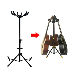 Wholesale Floor Folding Tripod Height Adjustable Ukulele Guitar Hanger Holder Guitar Stand for Multiple Guitars