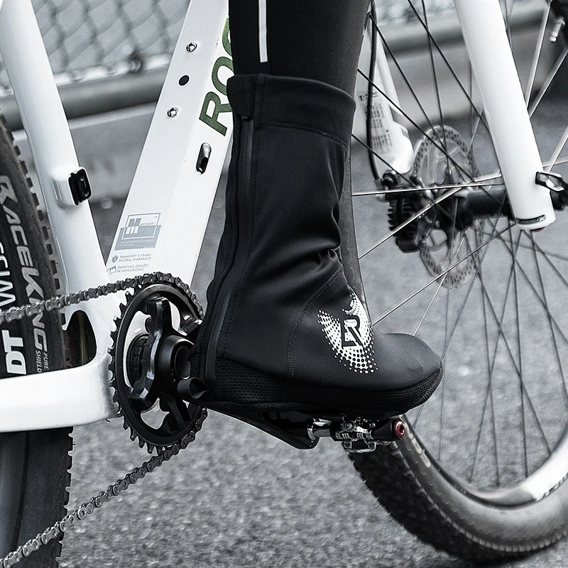 ROCKBROS Winter Cycling Shoe Covers Warm Thermal Shoes Covers Windproof MTB Road Bike Racing Shoe Covers With YKK Zipper